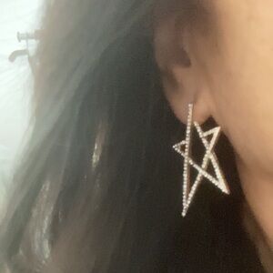 Goldtone  Earrings With Clear Stones BNWT